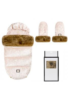 BJÄLLRA Set fusak rukavice a kožešinový lem 2019, velvet pink/natural fur - 1