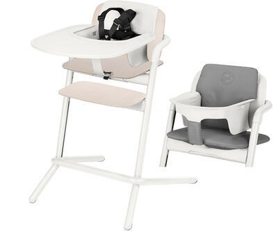 Židlička CYBEX Lemo Wood 2021 včetně doplňků, porcelaine white/storm grey - 1