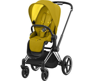 Kočárek CYBEX Priam Chrome Black Seat Pack 2022 včetně korby, mustard yellow - 2