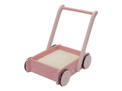Vozíček s kostkami dřevěný LITTLE DUTCH Pink Flowers 2022 - 2
