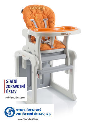 Jídelní židlička BABYPOINT Gracia 2018, oranžová - 2