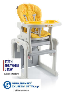 Jídelní židlička BABYPOINT Gracia 2018, žlutá - 2
