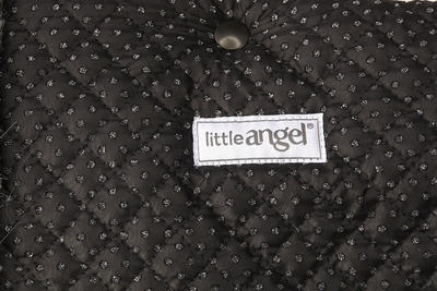 Rukavice na kočárek LITTLE ANGEL DeLuxe 2020, černá/stříbrný prošev/šedá - 2