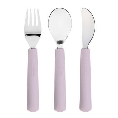 Dětský příbor LÄSSIG Cutlery with Silicone Handle 3pcs Happy Rascals 2024, heart lavender - 2