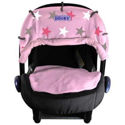 Sluneční clona DOOKY Design 2023, baby pink/pink stars - 2
