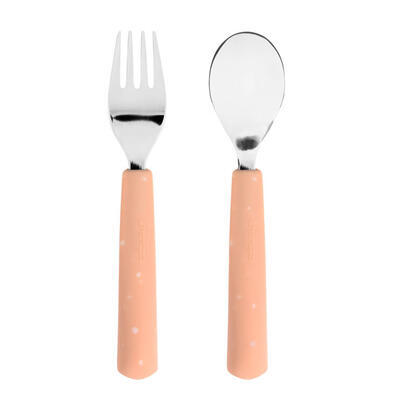 Dětský příbor LÄSSIG Cutlery with Silicone Handle 2pcs 2024, apricot - 2