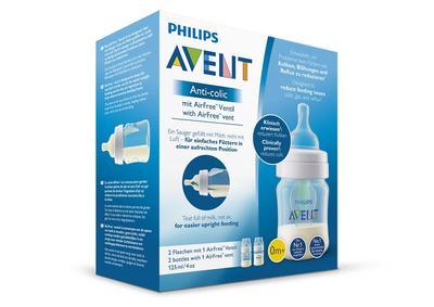 Láhev AVENT Anti-colic 125 ml s ventilem AirFree, 2 ks - 3