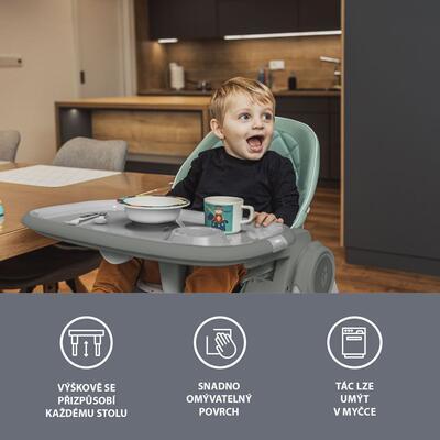 Dětská jídelní židlička ZOPA Space 2022, green/grey - 3