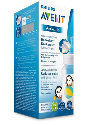 Láhev AVENT Anti-colic 260 ml (1 ks), tučňák - 3