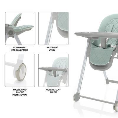 Dětská jídelní židlička ZOPA Space 2022, green/grey - 4
