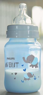 Láhev AVENT Anti-colic 260 ml (1 ks), modrá - slon - 4