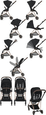 Kočárek CYBEX Mios Seat Pack Fashion Koi 2021 včetně korby, podvozek Mios Matt Black - 6