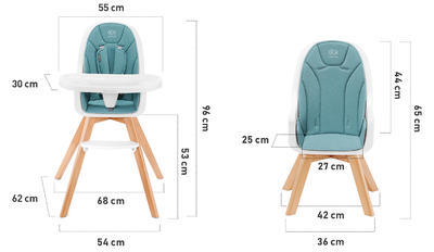 Jídelní židlička KINDERKRAFT Tixi 2v1 2022, grey - 7