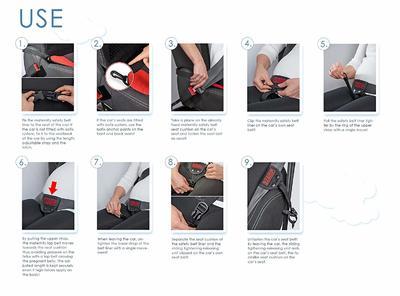 Bezpečnostní pás do auta pro těhotné SCAMP Comfort Isofix 2020, červený - 7